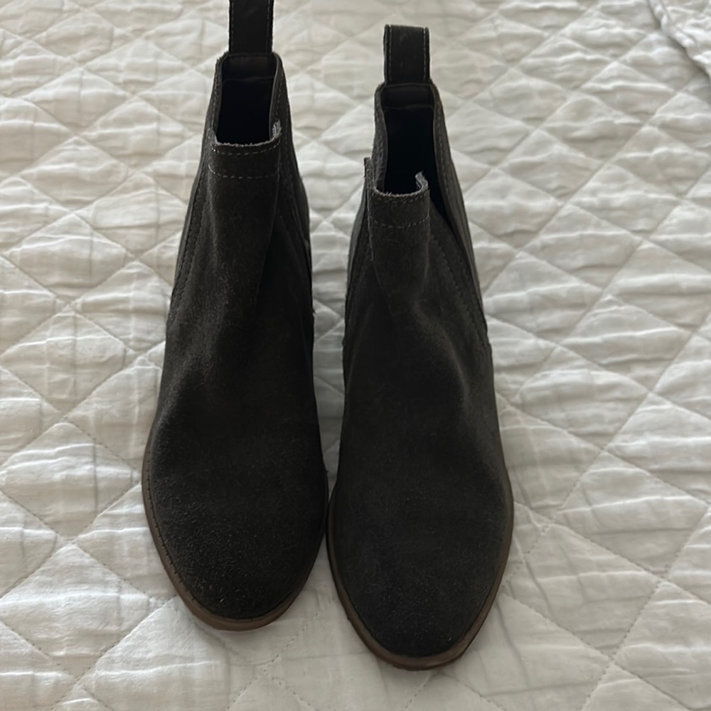 Dark Brown Suede Chelsea Ankle Boots